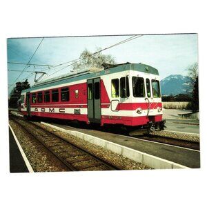 Chemin De Fer Aigle Ollon Monthey Champéry Electric Train Postcard AOMC Engine